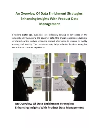 An Overview Of Data Enrichment Strategies: Enhancing Insights With Product Data