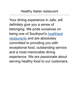healthy italian restaurant