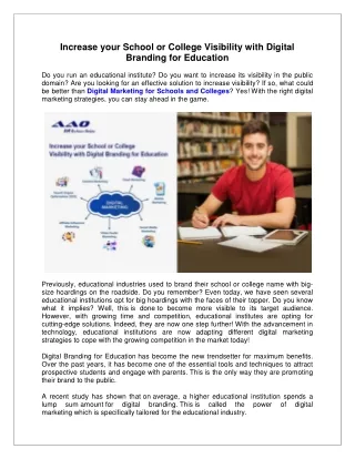 Increase your School or College Visibility with Digital Branding for Education