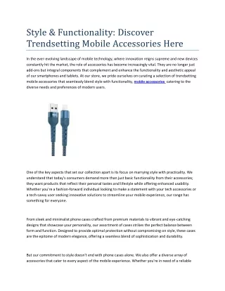 style functionality discover trendsetting mobile