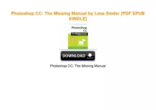 Photoshop CC: The Missing Manual by Lesa Snider ebook