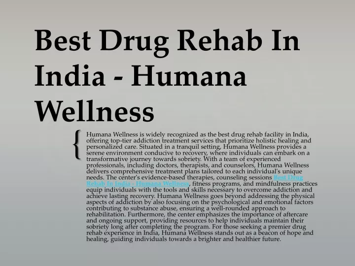 best drug rehab in india humana wellness