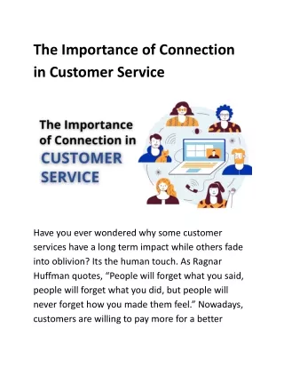 The Importance of Connection in Customer Service