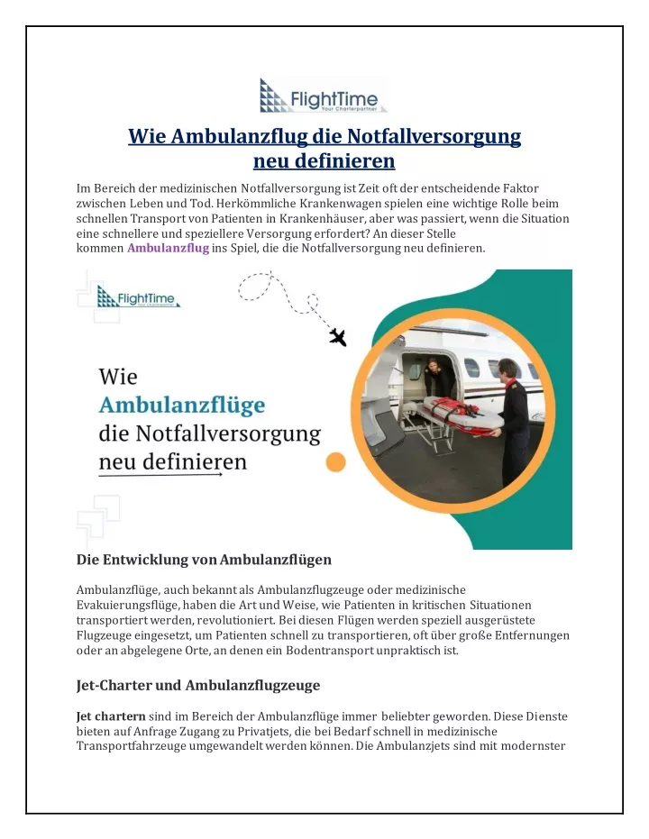 wie ambulanzflug die notfallversorgung