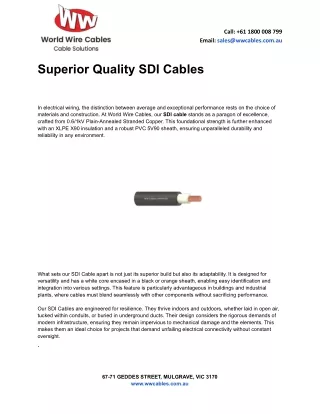 Superior Quality SDI Superior Quality SDI Cables Cables .docx