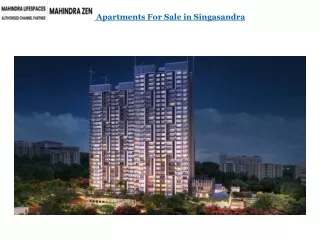 Apartments in Singasandra - Mahindra Zen