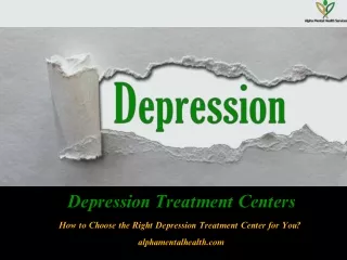 Depression Treatment Centers