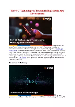 How 5G Technology is Transforming Mobile App Development