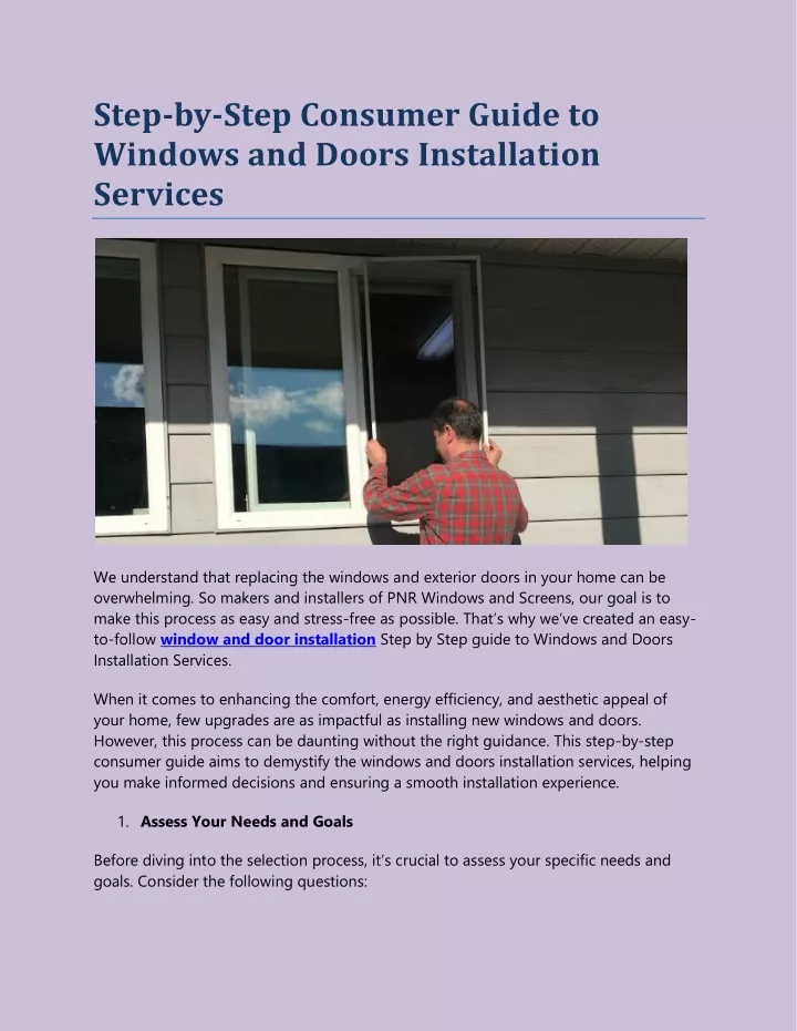 step by step consumer guide to windows and doors