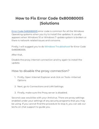 how to fix error code 0x80080005 solutions