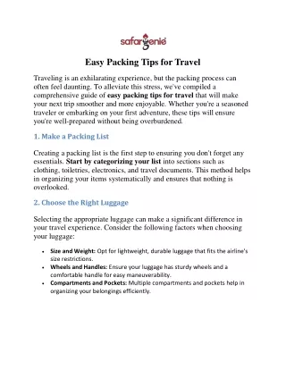 Free Guide Easy Packing Tips for Travel 2024