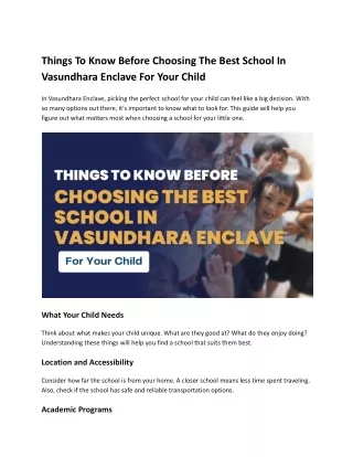 things to know before choosing the best school