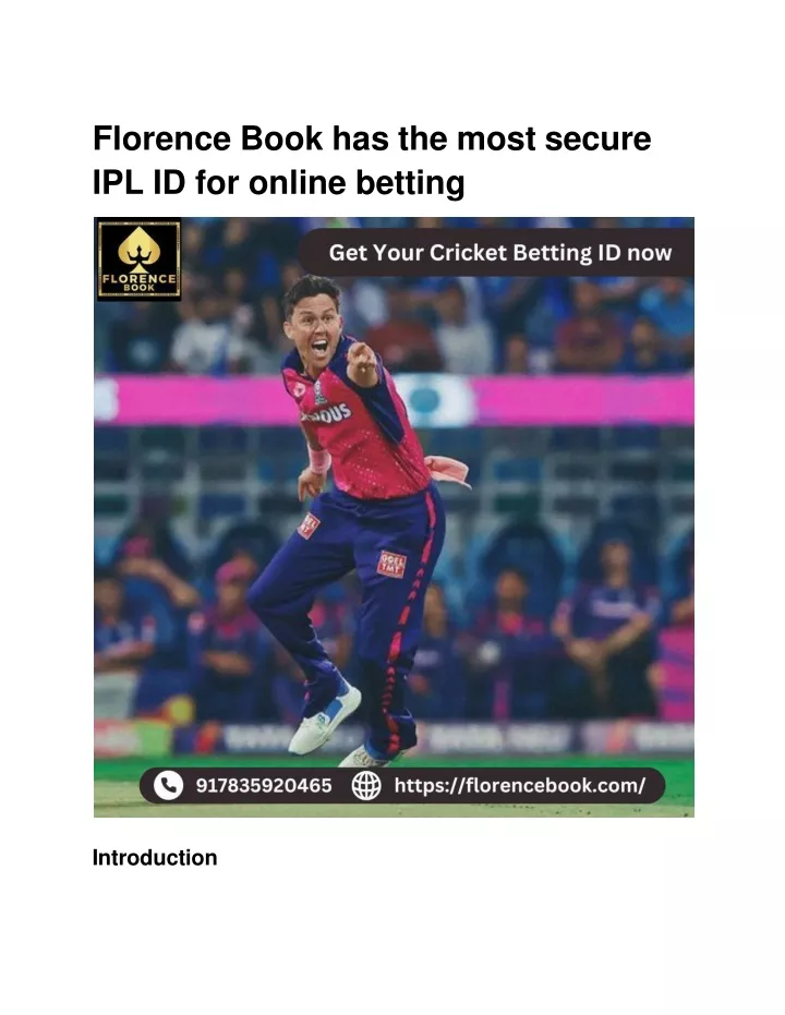 florence book has the most secure ipl id for online betting