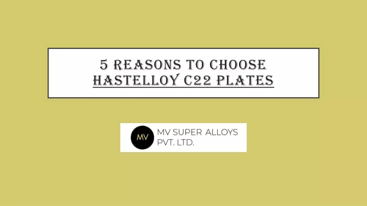 5 reasons to choose hastelloy c22 plates