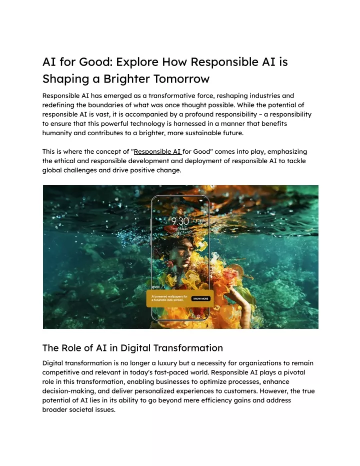 ai for good explore how responsible ai is shaping