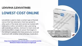 Lenvima (Lenvatinib) Lowest Cost Online