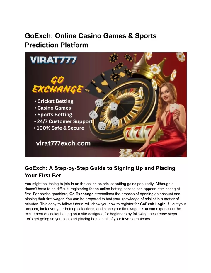 goexch online casino games sports prediction