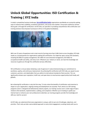 iso certification body