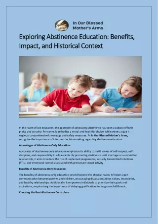 Exploring Abstinence Education Benefits Impact and Historical Context