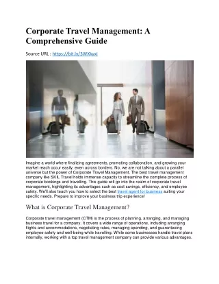 corporate travel management a comprehensive guide