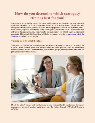 How do you determine which surrogacy clinic is best for you?