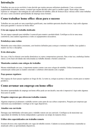Trabalhar em casa ou no escritório? Descubra qual é a melhor opção para você!