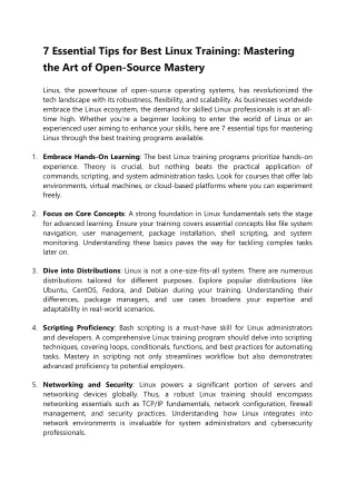 7 essential tips for best linux training