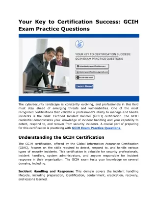 Your Key to Certification Success_ GCIH Exam Practice Questions