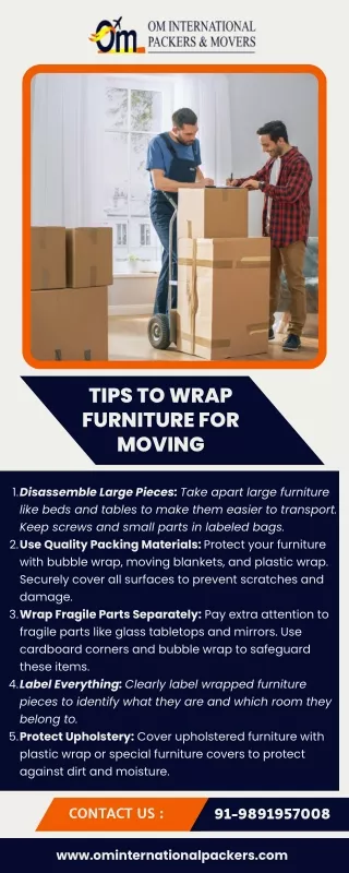 Tips to Wrap Furniture for Moving