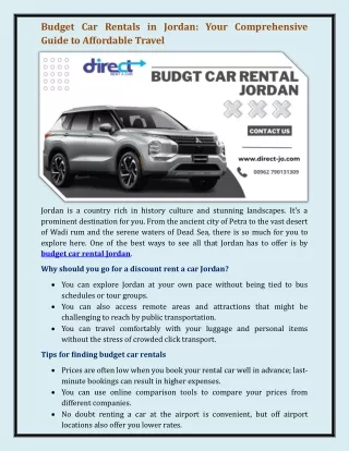 budget car rental Jordan.