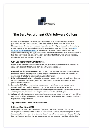 The Best Recruitment CRM Software Options