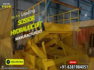 Scissor Hydraulic Lift Manufacturer in Chennai  Bangalore Tada Sricity  Hyderabad Vijawada