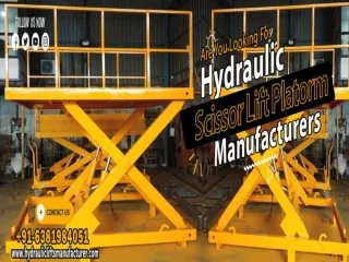 Hydraulic Scissor Lift  in Chennai  Bangalore Tada Sricity  Hyderabad Vijawada