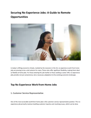 Securing No Experience Jobs_ A Guide to Remote Opportunities
