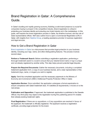 Brand Registration in Qatar_ A Comprehensive Guide