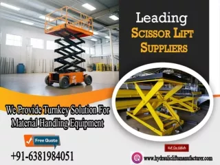 Scissor Lift Suppliers in Chennai  Bangalore Tada Sricity  Hyderabad Vijawada