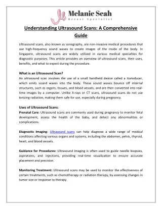 Understanding Ultrasound Scans A Comprehensive Guide