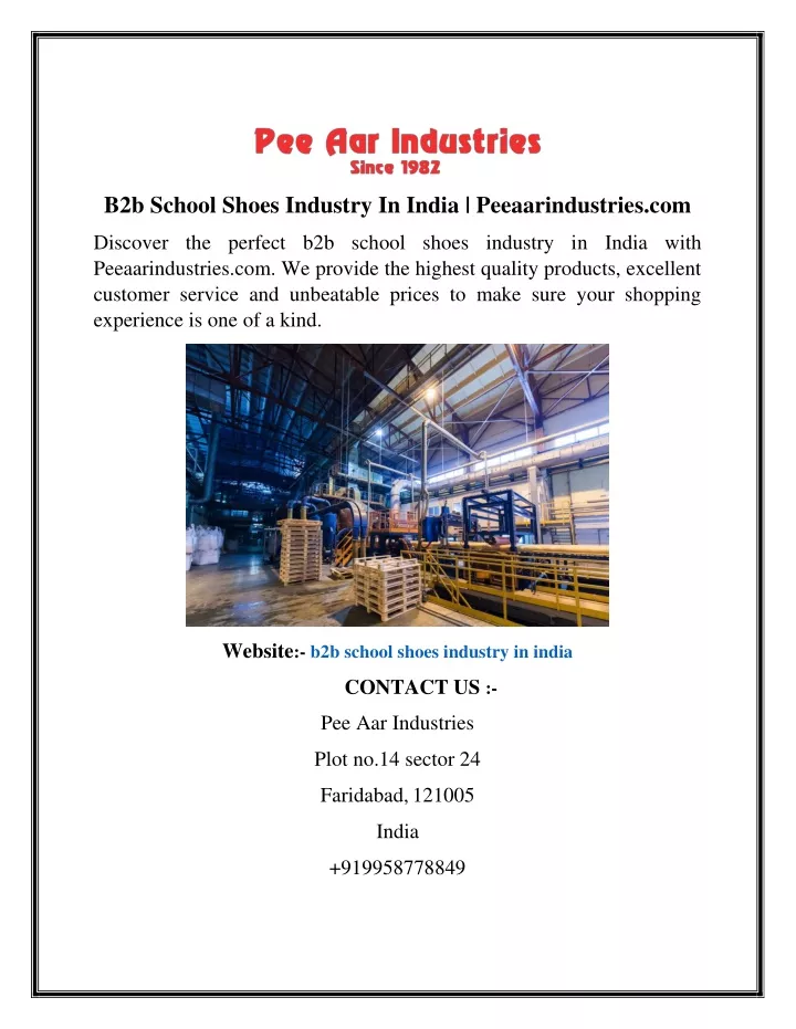 b2b school shoes industry in india