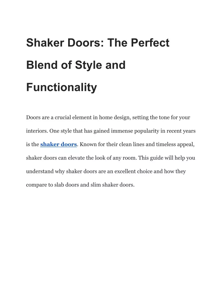 shaker doors the perfect