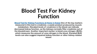 blood test for kidney