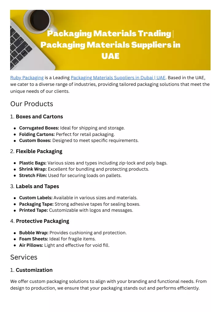 packaging materials trading packaging materials