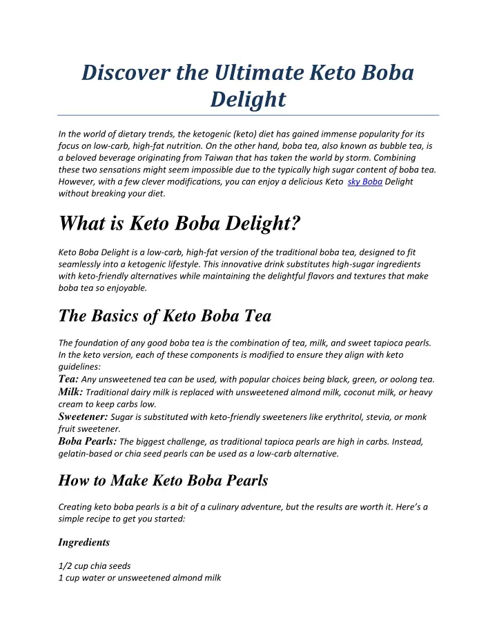 discover the ultimate keto boba delight