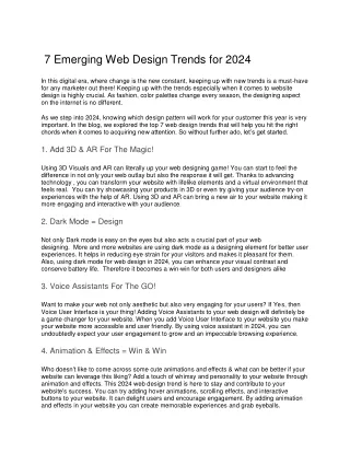 7 Emerging Web Design Trends for 2024