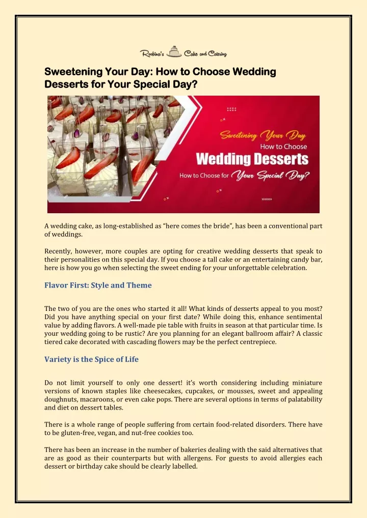 sweetening your day how to choose wedding