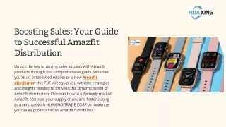 Boosting Sales Your Guide to Successful Amazfit Distribution