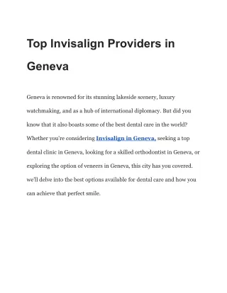 Top Invisalign Providers in Geneva