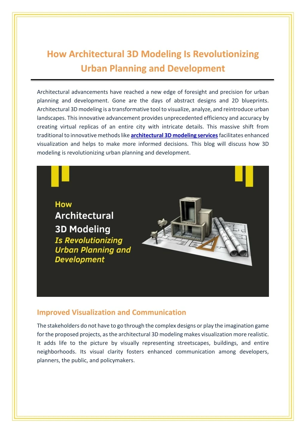 PPT - How Architectural 3D Modeling Is Revolutionizing Urban Planning ...