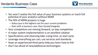 Verdantis Business Case