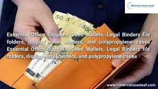 Essential Office Supplies_ Deed Wallets, Legal Binders file folders, display easel binders, and polypropylene cases Esse