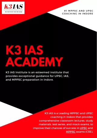 K3 IAS Academy: Your UPSC Coaching Gateway in Indore